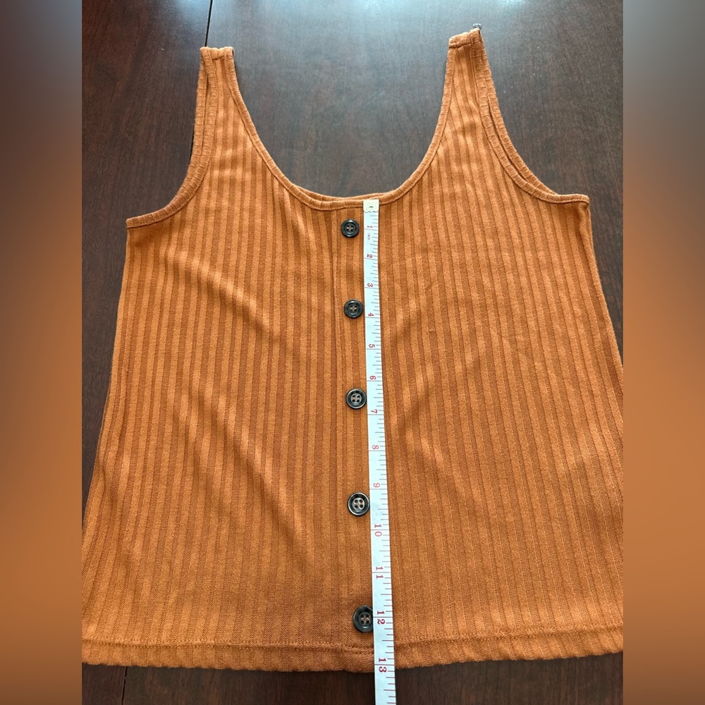 H&M Ribbed Button-Front Tank Top - Rust - Picture 5 of 5